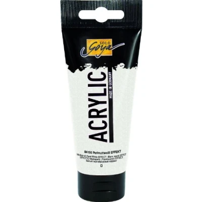 Immagine di Kreul 84150 Solo Goya Acrylic, Tubo da 100 ml, Bianco Perla, Colore Acrilico Versatile e cremoso in qualità Studio, a Base d&#039;Acqua, ad Asciugatura Rapida Opaca, White, unità