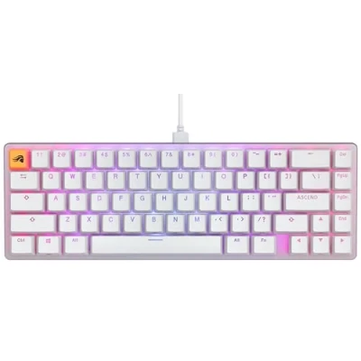 Immagine di Glorious gaming GMMK 2 Compact (65%) tastiera mecc., TKL compatta 65%, alluminio, personalizzab., tasti doppia iniezione, Fox Switches, RGB per ogni tasto, layout QWERTY americano Bianco
