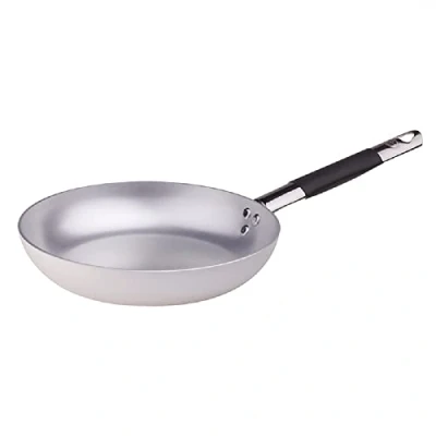 Immagine di Pentole Agnelli Padella per Basso in Alluminio, 3 mm. Spessore con Manico Freddo, Diametro 40 cm, Acciaio Inossidabile, Argento