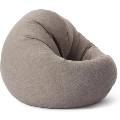 Immagine di Lumaland Interior Line Poltrona a sacco 120 x 80 75 cm Pouf 2 in 1 per interni Con imbottitura da 300 l Rivestimento effetto lino [Calce]
