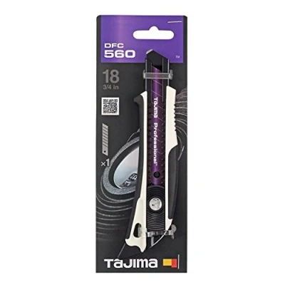 Immagine di Tajima TAJ DFC560W Coltello da taglio DORA FIN con lama RAZAR BLACK, cursore e aletta, 18 mm, DFC560W, Non preoccupato