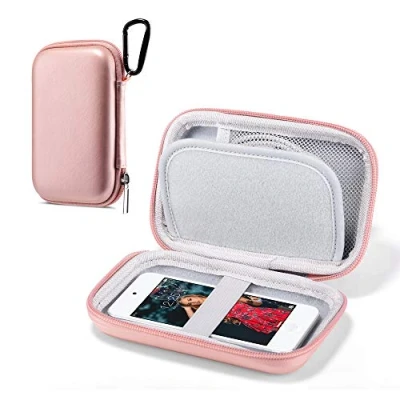 Immagine di ULAK Custodia per Lettore MP3, Rigida da Viaggio Glitterata Protettiva Lettori MP3 / MP4 Bluetooth/Auricolari/iPod Touch Oro Rosa