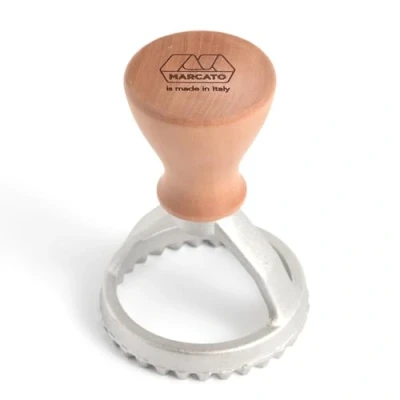 Immagine di Marcato Stampo per Ravioli e Biscotti, Forme Ravioli, Formine in Legno Massello Alluminio Prossofuso, Stampino Rotondo da 58 mm