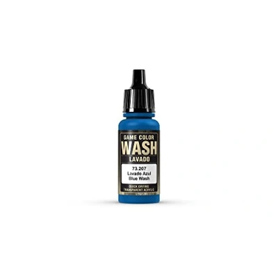 Immagine di Vallejo Game Color Wash Vernice Acrilica Trasparente ad Asciugatura Rapida, 17 ml, Blu (Blue Wash)