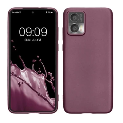 Immagine di kwmobile Custodia Compatibile con Motorola Edge 30 Neo Cover Back Case Morbida Protezione in Silicone TPU Effetto metallizzato lavanda