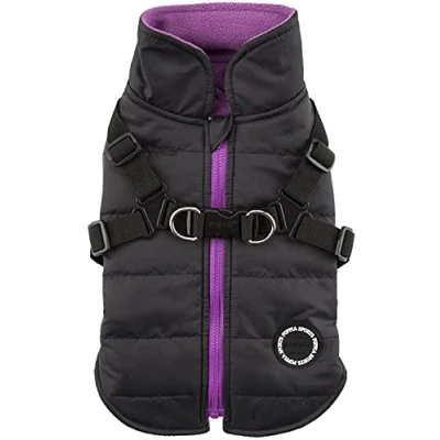 Immagine di Puppia Papd Vt1366 Bk M Gilet Invernale Impermeabile con Imbracatura Integrata, Nero, M, 1 Pezzo