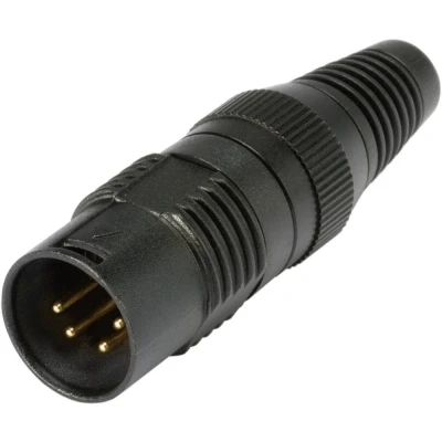 Immagine di Hicon HI X4CM G Connettore XLR Spina dritta Numero Poli (num): 4 Nero 1 pz.