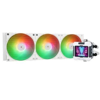 Immagine di Thermalright FW 360 Raffreddatore ad Acqua per CPU ARGB Bianco con 3Ventole PWM 2000RPM,Schermo LCD IPS Risoluzione 320 * 240,Dissipatore a Liquido,per AMD:AM4/AM5/Intel/1700