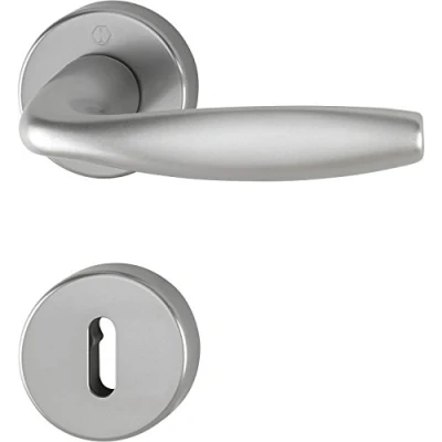 Immagine di HOPPE pulsante Set di New York con rosette BB colorato Bart, in alluminio effetto acciaio inox, 3369866