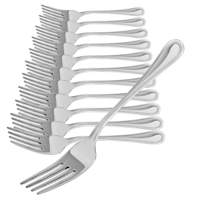 Immagine di COM FOUR® 12x Forchette da Torta in Acciaio Inossidabile 430 Posate Eleganti dal Design Semplice Piccole Dessert Antipasto 13,7 cm (13,7 12 pezzi)