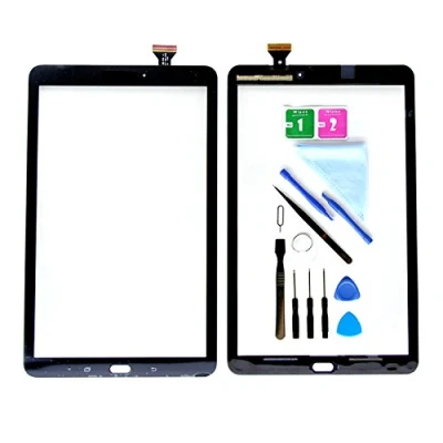 Immagine di Schermo in vetro di ricambio per Samsung Galaxy Tab e 9.6 SM T560 T561 (no LCD), display touch screen, con adesivo strumenti, colore nero