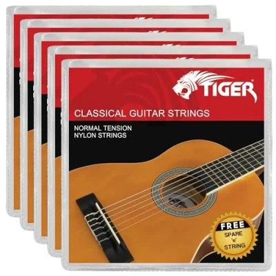 Immagine di TIGER, Confezione da 5 Set di Corde per Chitarra Classica
