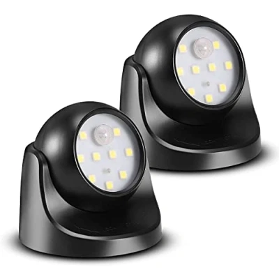Immagine di Proxinova Faretto LED a Batterie 2 Unità Sfera Estraibile, Rotazione 360, 150 Lumen, Faretti con Sensore di Movimento PIR, Luci Sicurezza, Facile Fissaggio