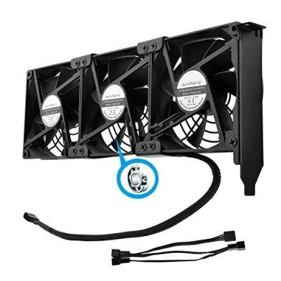 Immagine di euroharry ventola della scheda grafica PWM 3 x 92 mm, dispositivo di raffreddamento staffa PCI GPU, supporta 5V, 7V, 12V ， l&#039;interfaccia