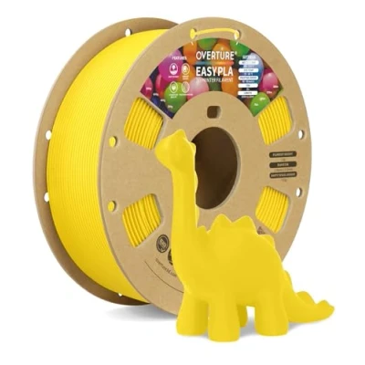Immagine di OVERTURE Filamento Easy Rock PLA 1.75mm, 1kg Bobina(2.2lbs), Precisione Dimensionale +/ 0.02 mm, per Stampante 3D (Easy Yellow)