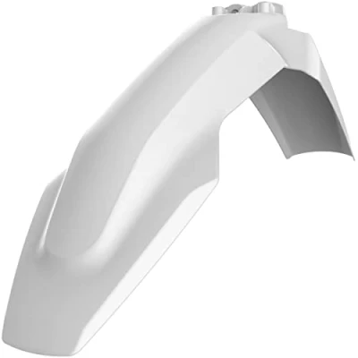 Immagine di POLISPORT 8572400007 Parafango anteriore replica OEM realizzato in plastica lucida durevole e resistente compatibile con le moto Husqvarna colore bianco