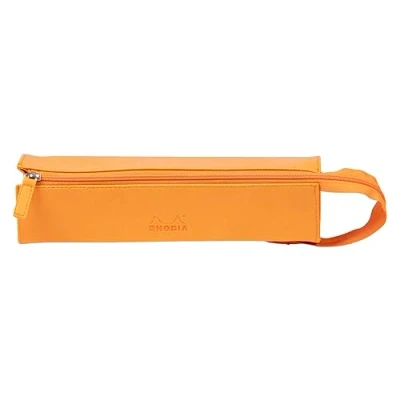 Immagine di RHODIA 319025C Astuccio portapenne rodiarama arancione, 23 x 5 cm, apertura piatta per uso come astuccio, in finta pelle
