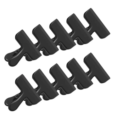 Immagine di Clip Multiuso in Metallo 10 Pezzi Mollette Chiudi Sacchetti 77 mm di Tenuta Acciaio adatte per cucina,ufficio e scuola(Nero)