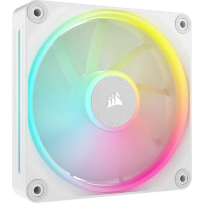 Immagine di CORSAIR iCUE LINK LX120 RGB 120 mm PWM Ventola Confezione Singola Doppio Anello Luminoso Richiede System Hub (Venduto Separatamente) Tecnologia AirGuide Bianco