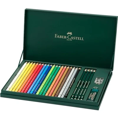 Immagine di Faber Castell 210051 Set regalo Mixed Media Polychromos, 20 matite con accessori, colorate