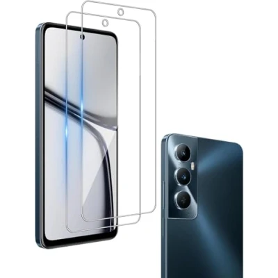 Immagine di Jinyunlai 3 Pezzi, Vetro Temperato per Realme C65, Pellicola Prottetiva Anti Graffio, Impronte, Senza Bolle, Durezza 9H, Ultra Trasparente, Resistente, proteggi schermo