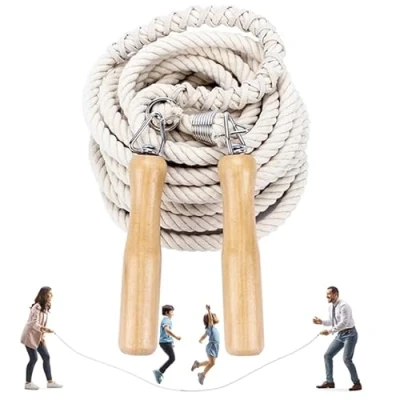 Immagine di LeapBeast Gruppi Salto Corda, Corda Multiplayer, Miglior Lungo Della Squadra con Manico Legno per Sport Scolastico L&#039;attività All&#039;aperto 5 Metri 7 10 (10M)