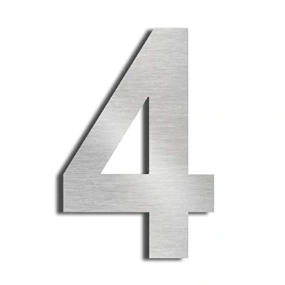 Immagine di nanlyiau Numeri civici Numero di Acciaio civico esterno in Solido Inossidabile 304,Aspetto Fluttuante, 6in/15.3cm(4)