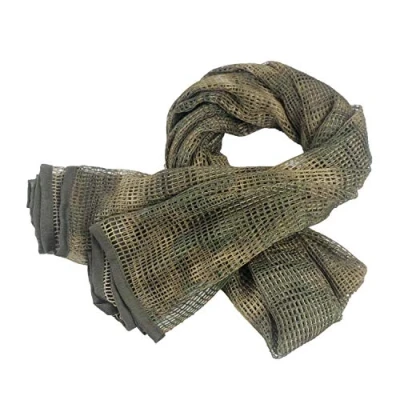 Immagine di XUE Sciarpa a Rete Tattico Militare Mimetica Net Sciarpe Esercito Shemagh per Camuffamento Nascondere Caccia Airsoft Fotografia 180 cm x90cm（Camo）