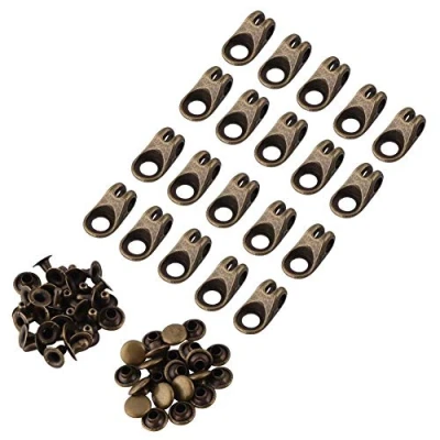 Immagine di Hztyyier 20pcs ganci per lacci scarpe stivali raccordi con rivetti escursione campale arrampicata riparazione fibbie accessori(Bronzo) Rivet Tools