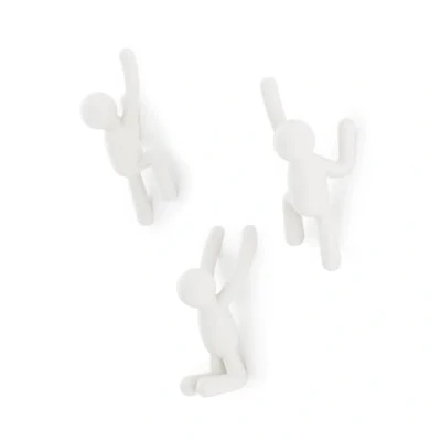 Immagine di Umbra Buddy Ganci da parete, Set di 3, Bianco