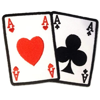 Immagine di Poker assoe carta Biker Toppe termoadesive Patch Toppa ricamate, misura: 10,5 x 7,5 cm