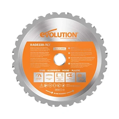 Immagine di Evolution Power Tools RAGE230BLADE Lama multiuso da taglio per acciaio, alluminio, legno, con chiodi e plastica
