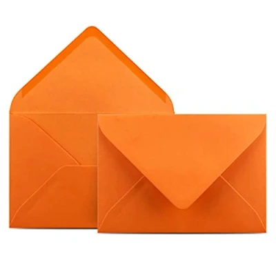 Immagine di Colours 4 you 75 buste per lettere, formato DIN C6, 11,4 x 16,2 cm, con chiusura a linguetta punta da inumidire, colore: arancione