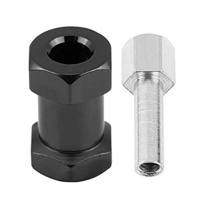 Immagine di Dilwe Adattatore Esagonale RC, 4 Pezzi per Ruota in Metallo D90 AX10 CC01 SCX10 F350 Auto RC(20mm Nero)