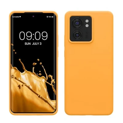 Immagine di kwmobile Cover per Motorola Edge 40 Custodia Back Case Smartphone in Silicone TPU Protezione Gommata arancia fruttata