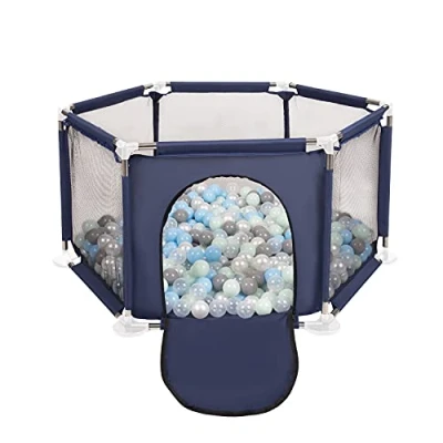 Immagine di Selonis Recinto Esagonale Per Bambini Con 400 Palline Colorate Di Plastica 6 Cm, Blu:Perla/Grigio/Trasparent/Babyblue/Menta