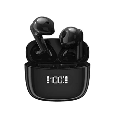 Immagine di Auricolari Bluetooth Senza Fili Auricolare IPX7 Impermeabili, 5.2, Controllo Tocco, Microfoni Integrati, 30 Ore Tempo di Riproduzione, per iOS e Android Telefono