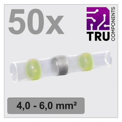 Immagine di TRU COMPONENTS TC 12888428 Giuntafilo intermedio con guaina termoretraibile 4 mm² 6 Completamente isolato Giallo 50 pz.