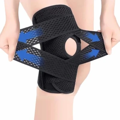 Immagine di TOEECY Ginocchiera Ortopedica Tutore Regolabile Stabilizzatori Laterali Rotulea Supporto per Legamenti Menisco Rotula Artrite Sollievo dal Dolore