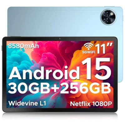 Immagine di DOOGEE U11 PRO 2025 Tablet Android 15,30GB+256GB/2TB 11 Pollici,8580mAh 7.9mm Thin,Unisoc T7200 Octa Core Tablets Gaming,13MP+5MP,90Hz Netflix 1080P/Widevine L1/Face ID/5G WiFi/BT5.0/OTG/GPS