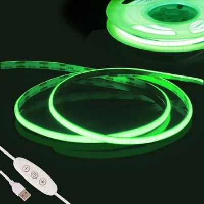 Immagine di Verde COB Striscia LED Camera,Fosingut 5v 2m USB Luci TV Retroilluminazione Intelligente Dimmerabile 960 LEDs CRI90 catena luminosa a Strisce Adesive per Cucina Sottopensile, Armadio,PC,Mirror