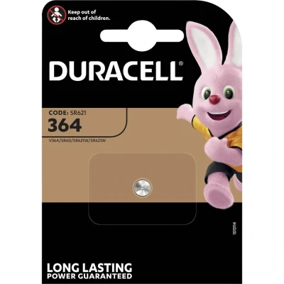 Immagine di Duracell SR60 Batteria a bottone 364 Ossido dargento 20 mAh 1.55 V 1 pz.