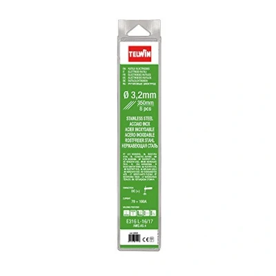 Immagine di Telwin 802624 Rutilo Elettrodi in Acciaio Inox, kit di 8 pezzi, 3.2 mm, Grigio