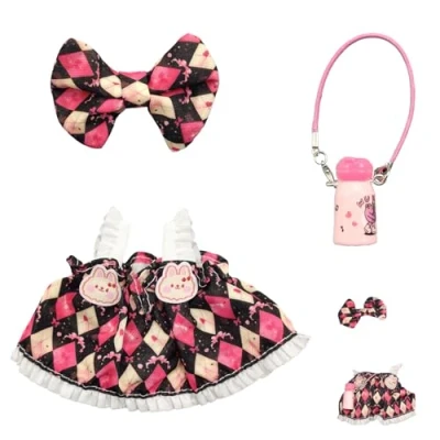 Immagine di Gxlaihly Vestiti per bambola, Clothes, Accessori bambole, bambole da 17 cm, adatti il peluche (Gonna rosa (Non includere i giocattoli)))