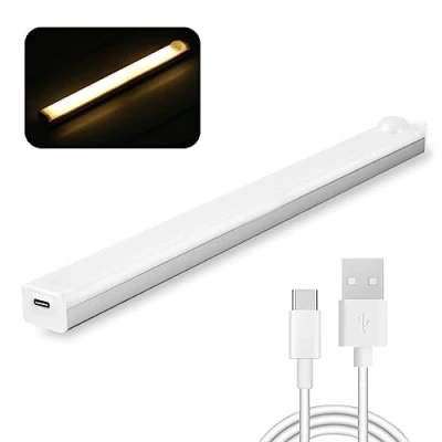 Immagine di Vinmooog Luce Armadio led notturna,l sottopensile con sensore di movimento, luci 20CM 3Modalità barra Per Camera Da Letto Corridoio (Colori caldi)