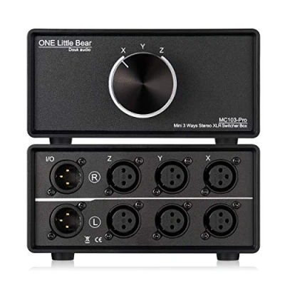 Immagine di Nobsound 3 IN 1 OUT Switch audio XLR bilanciato, vie, stereo passivo