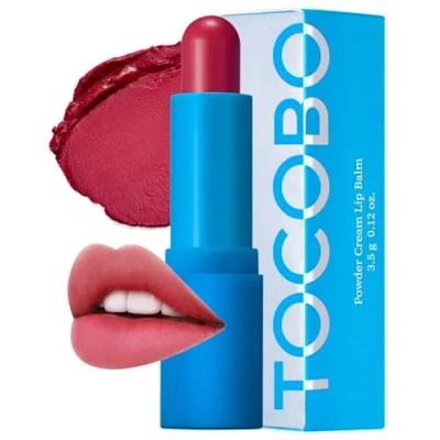 Immagine di TOCOBO Balsamo per labbra in crema polvere 031 Rose Burn 0,67 oz / 19 g vegano morbido tipo velluto opaco e texture cremosa senza esfoliazione