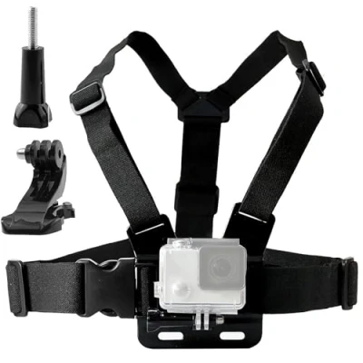 Immagine di TEKCAM Imbracatura da Petto Supporto con Gancio J Regolabile Cinturino Toracico Compatibile Gopro Hero 13 12 11 10 9 8/ AKASO/WOLFANG/Jadfezy/GOOKAM/Apexcam Action Camera Accessori