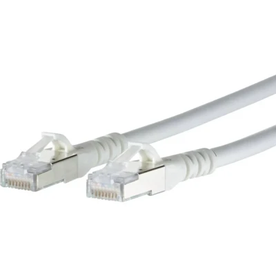Immagine di Metz Connect 1308450588 E RJ45 cavo di rete, patch CAT 6A S/FTP 0.50 m Bianco con protezione 1 pz.