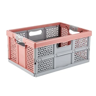 Immagine di keeeper Robusta Cassetta Pieghevole con Impugnature Soft Touch, 48,5 x 35 23,5 cm, 32 L, Lea, Nordic Red (Rosso)